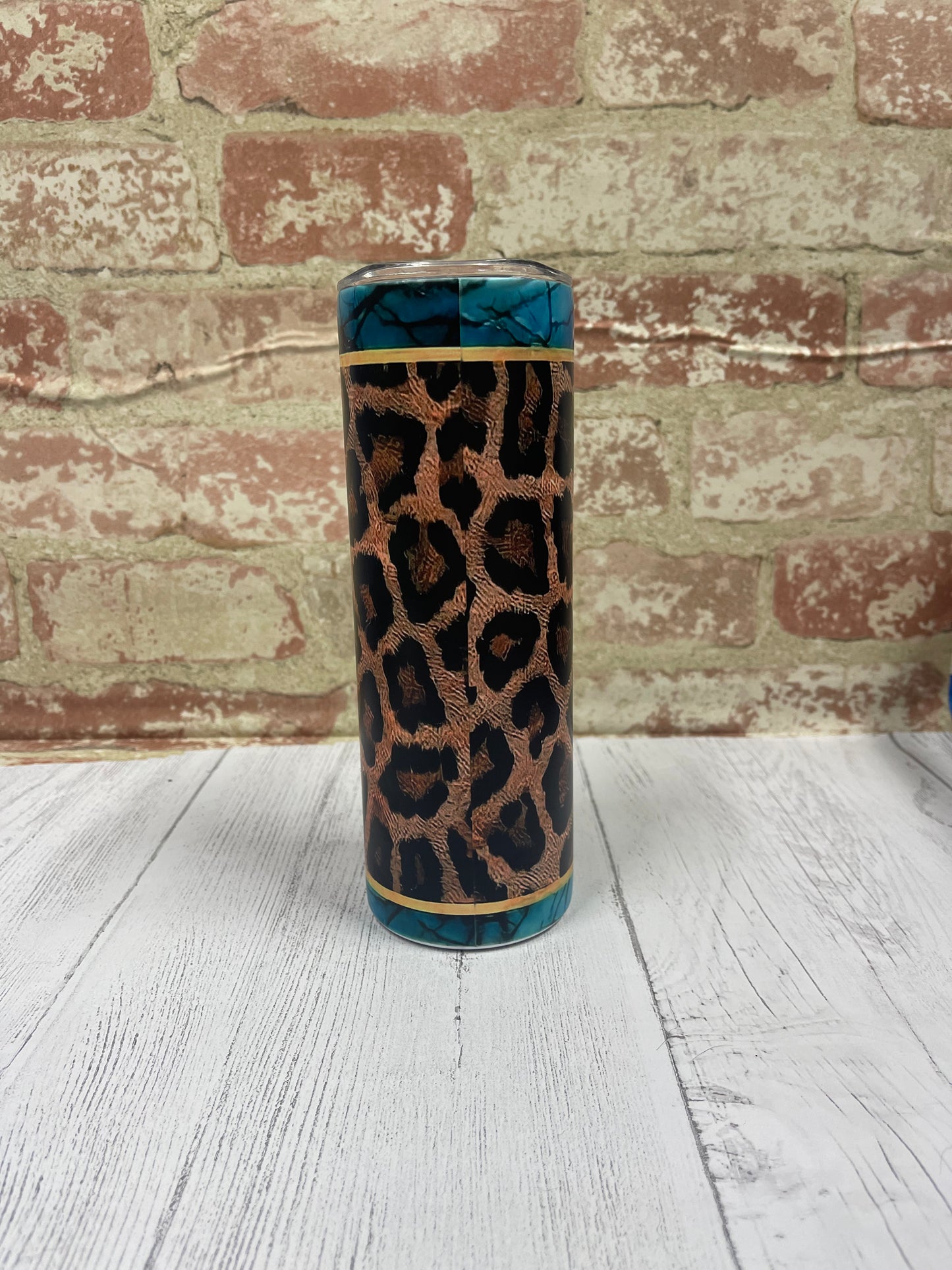 Teal Leopard Cross