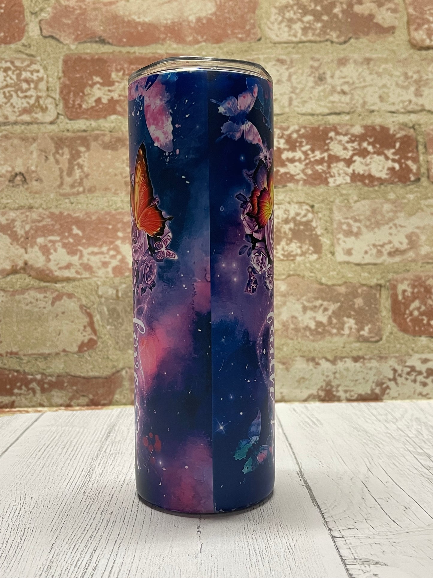 20oz Hope Love Faith Butterfly